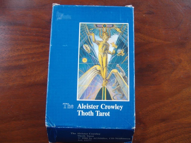 Vintage Set Aleister Crowley Thoth Tarot Cards Deck 3 Magi 1986 Swiss Blue Box Vintage Set Aleister Crowley Thoth Tarot Cards Deck 3 Magi 1986 Swiss Blue Box