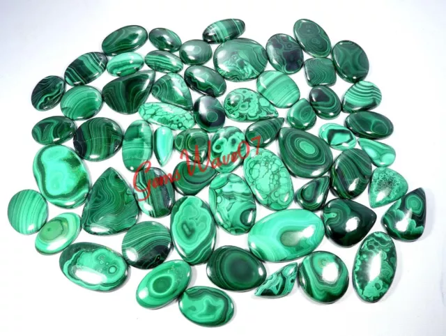 AAA+ Naturel Vert Malachite Cabochon Desseré Gemme en Gros Lot Jusqu'À 5000 Cts