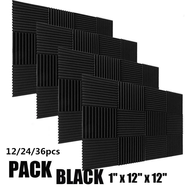 36/72PCS STUDIO ACOUSTIC Foam Sound Absorbtion Proofing Panel Wedge 30 ...