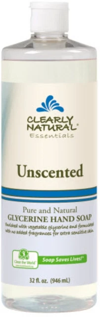 Jabón de manos de glicerina líquida de Clearly Natural, 32 oz sin perfume