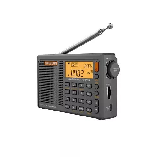 RADIO PORTATILE SIHUADON R108 FM AM SW Radio multibanda Ricaricabile  Eccellente EUR 106,99 - PicClick IT
