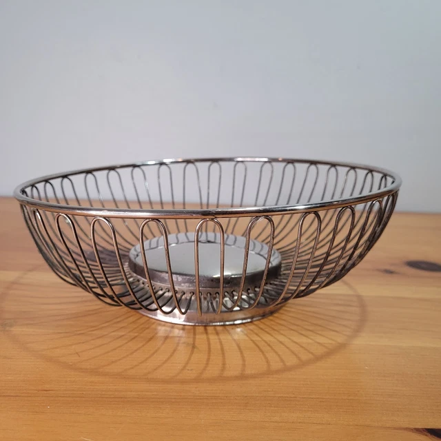 VTG INTERNATIONAL SILVER Silver Plated Wire Basket Fruit Potpourri Centerpiece 3