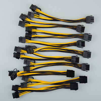 10Pcs 8 Pin Female to Dual 8pin Male PCI-E PCIE GPU Power Cable Splitter Adapter