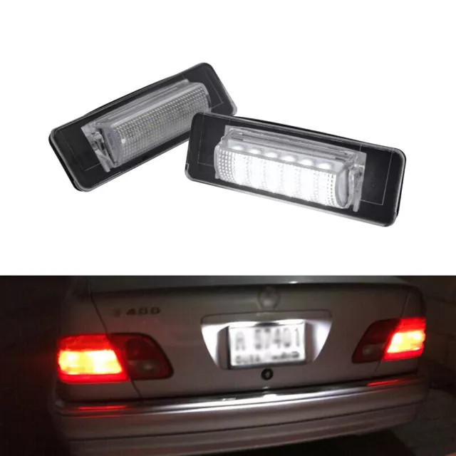 For Mercedes Benz W210 W202 4D Sedan Facelift White LED License Plate Light Lamp