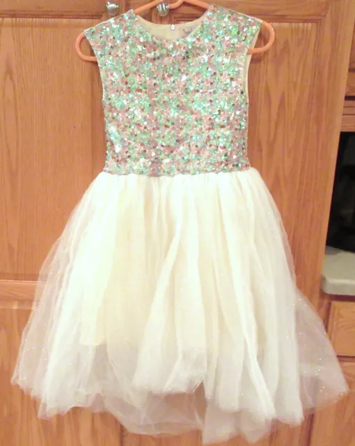 Girls HALABALOO Gold TUTU SEQUIN  DRESS~size 8~NEW~Special Occasion~ $236 GOWN