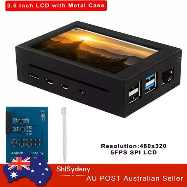 Armor 3.5 inch Display Case + Touch Screen Fit for Raspberry Pi 4 Aluminum Alloy