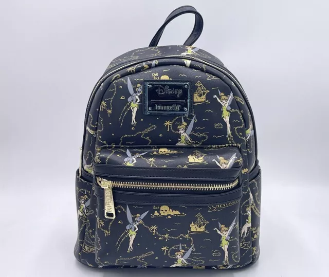 Disney Loungefly Neverland Tinker Bell AOP Peter Pan Mini Backpack New Travel