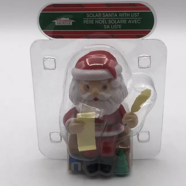 Christmas House Solar Action Santa With List New In Package