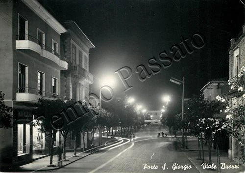 Cartolina di Porto San Giorgio, notturno - Fermo, 1956