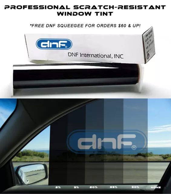 Dnf Window Tint Film 1 Ply Black 20% 24" X 100 Ft: Free Squeegee Orders $60 & Up