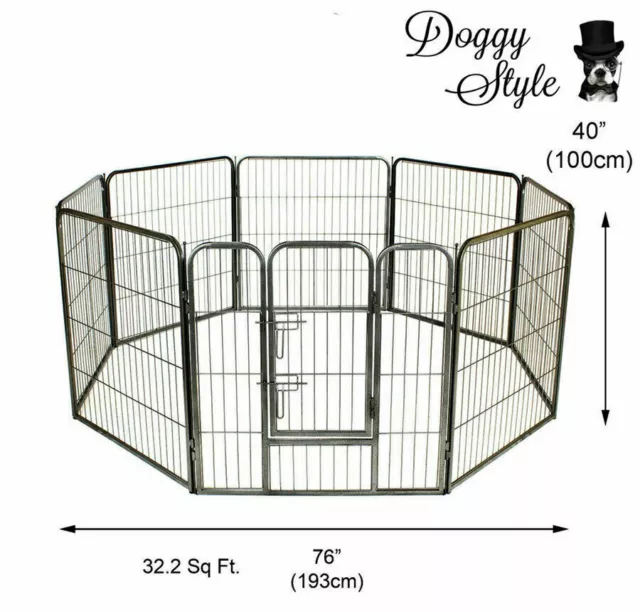 Heavy Duty Puppy Dog Play Pen Enclosure Whelping Playpen 8 Piece Cage DS-HD01L