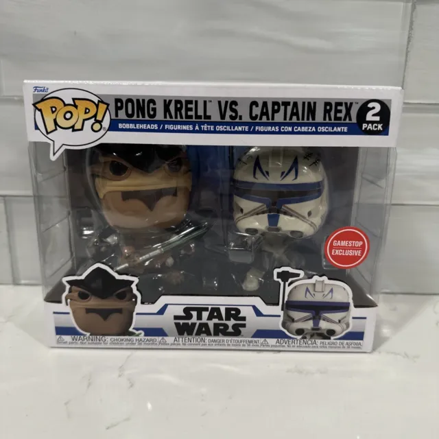 Funko pop Star Wars GameStop Pong Krell Captain Rex 2 Pack