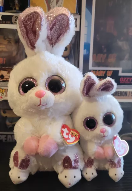 Ty Beanie Boos 6" & 8" Slippers The Bunny Plush Stuffed Beanie Baby Animal Lot