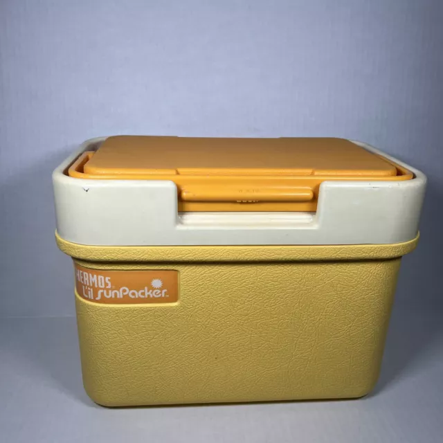 Enfriador Thermos Lil Sunpacker 6,5 Qt Modelo 7710 Amarillo Naranja Lunchera De Colección