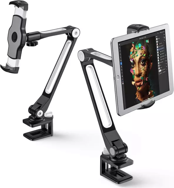 Supporto per Ipad/Tablet a Braccio Lungo, Supporto Girevole a 360 ° E Con Staffa