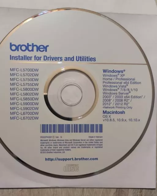 Cd Set Up Installazione Driver Utility Originale Brother Mfc-L5700Dw Mfc-L5850Dw