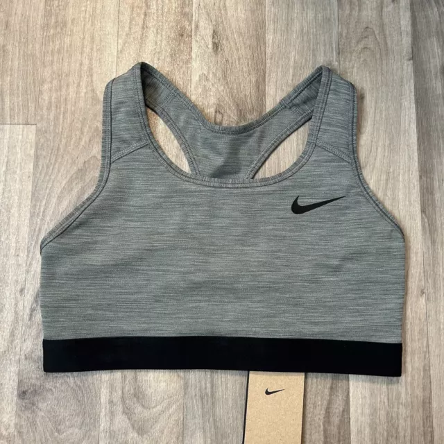 Sujetador deportivo Nike gris negro talla mediana nuevo con etiquetas