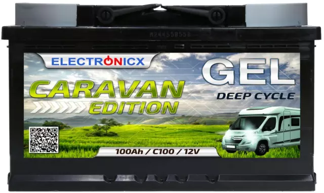 Electronicx Caravan Edition GEL Batterie 100 AH 12V Wohnmobil Boot Versorgung