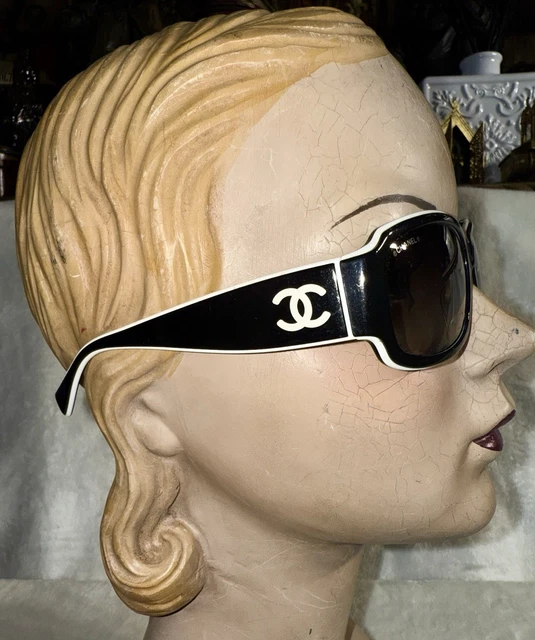 CHANEL BLACK WHITE Sunglasses, Model 5144, c.1138/3C, 59/17
