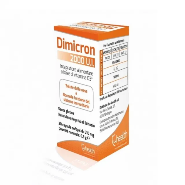 4 HEALTH Dimicron 2000 IU - Vitamin D3 30 capsule supplement