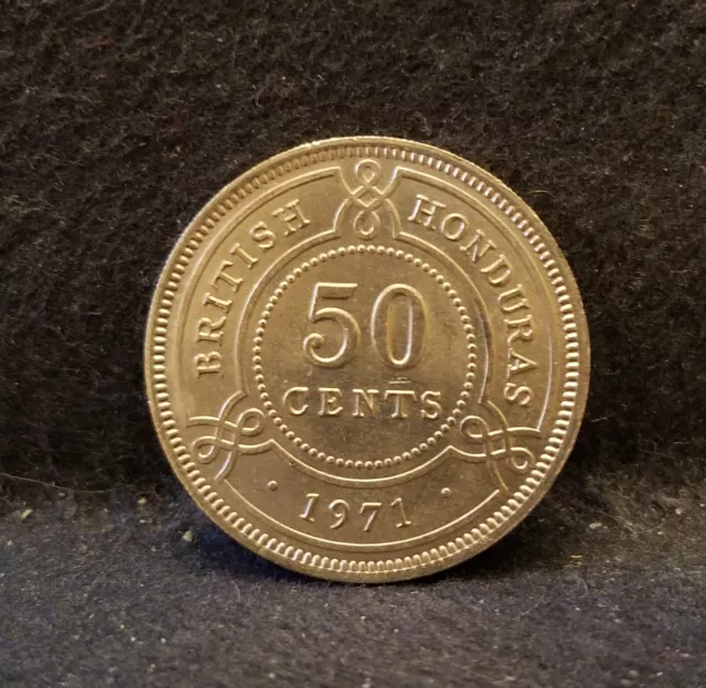 1971 British Honduras 50 cents, Elizabeth II, mint: 30,000, UNC/BU, KM-28 (BH16)