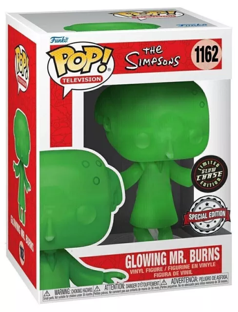 Funko The Simpsons Glowing Mr Burns GLOW Chase #1162 POP! VINYL FIGURE - NEW!