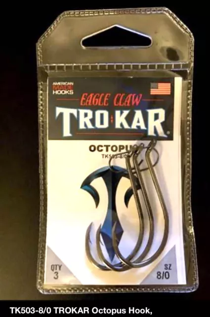 EAGLE CLAW TK190-3/0 Trokar Tournament Tube Fishing Hook Platinum Black 3/0  $12.65 - PicClick