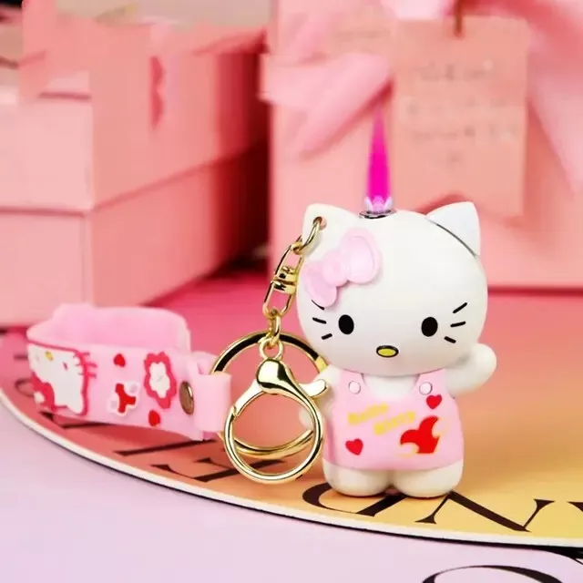 Hello kitty Key Chain  cigarette lighter Reusable And Refillable