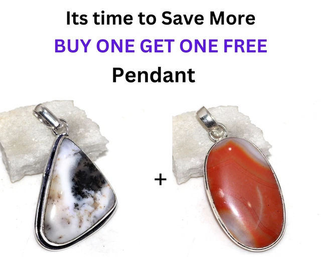 Dendritic Opal, Sardonyx Fresh Stock Deals Pendant Combo Set 2-2.1" GW