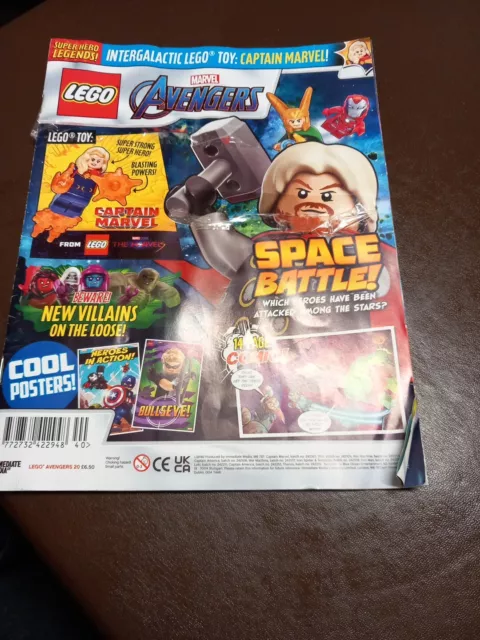 Lego MiniFigure - Superhero Legends magazine Avengers #20 2023 + Captain Marvel