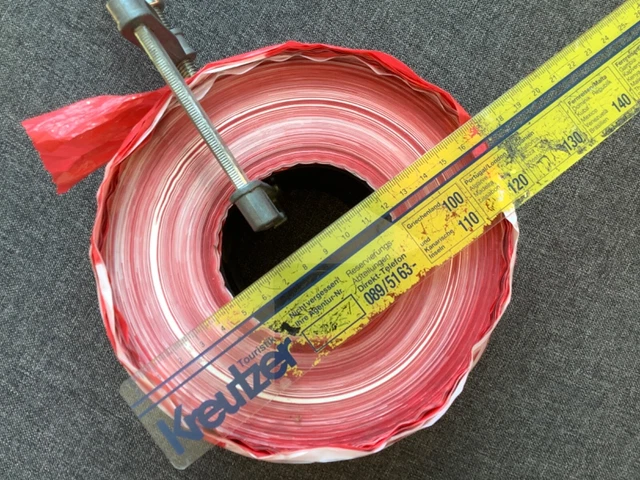 Absperrband 460m x 75mm Flatterband rot weiß Warnband Restrolle