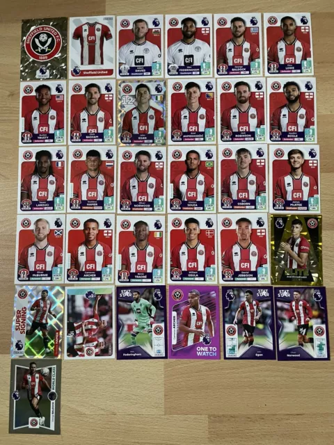 Panini Premier League 2024 24 Sheffield United Full Team. 31 Stickers