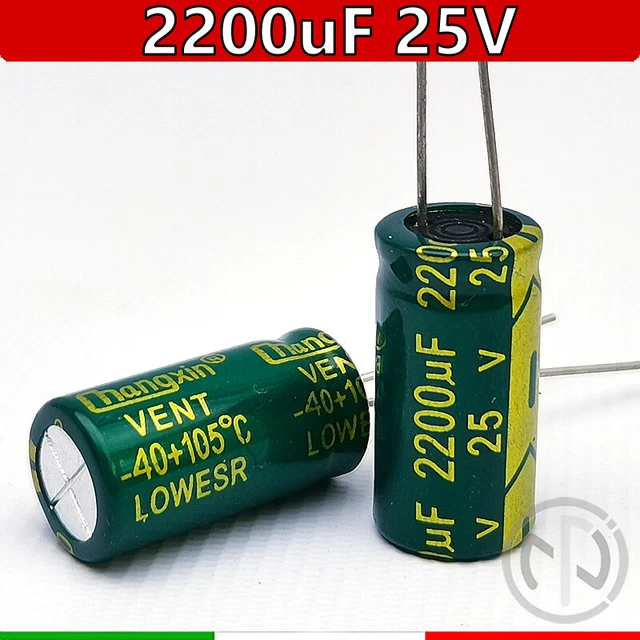 50pz Condensatore Elettrolitico Radiale 47uF 25V 105°C 5x7mm - Foto 8