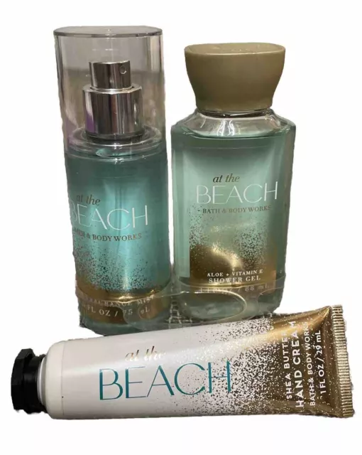 Bath & Body Works à la Plage 3 PC Voyage Taille Cadeau Set Brume Gel Main Crème