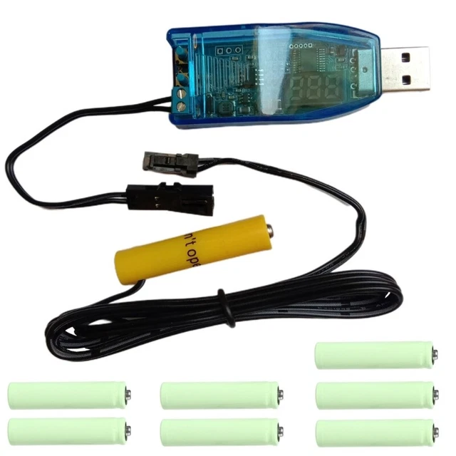 Eliminatore batteria da 1 m USB ad AAA/LR03 1V-24 V per luce LED orologio radio ventola giocattolo