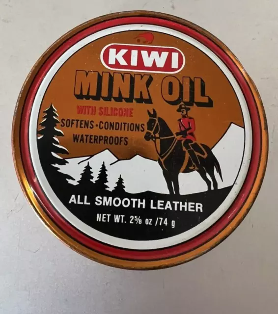 Kiwi Mink Oil With Silicone Tin Empty