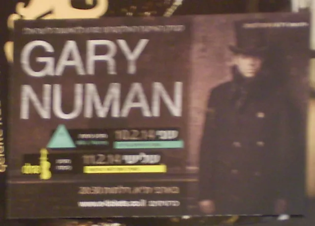 Gary Numan Israel Israeli Promo Flyer Live Show