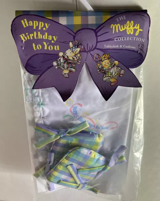 *Muffy VanderBear - " Happy Birthday to You "  - Tablecloth & Cushions. NEW