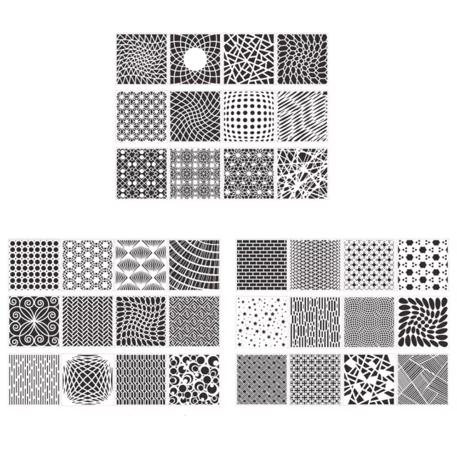 12 Background Stencils Set For Plastic DIY Drawing Template Album Drawing Sheet