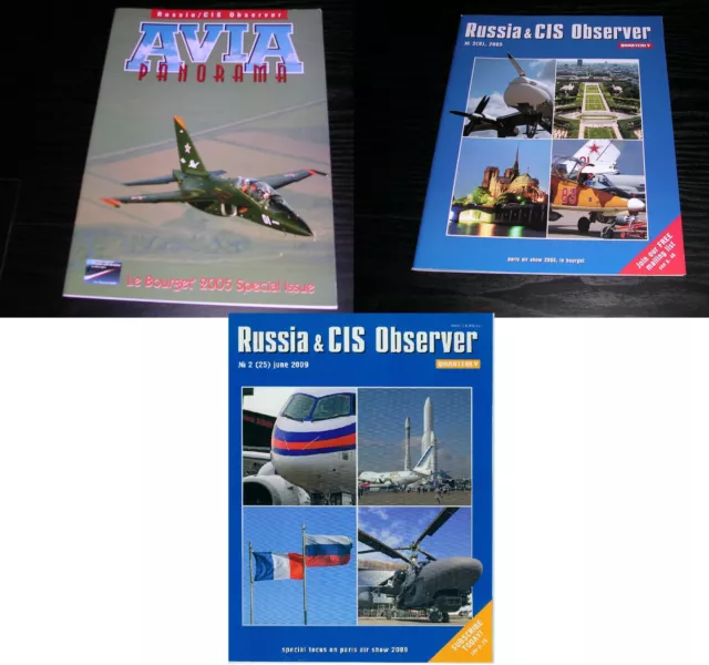 Lot 3 brochures revues magazines sur l'aviation Russe années 2000 - RUSSIA & CIS