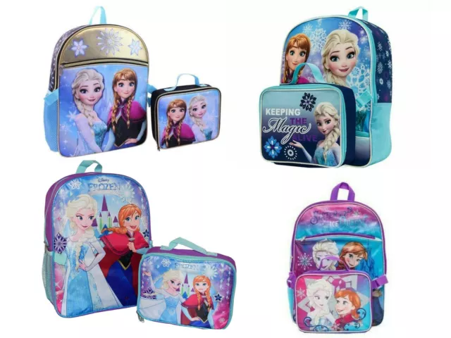 Disney Frozen Elsa Anna Girls School Backpack Lunch box Book Bag Kids Gift Toy