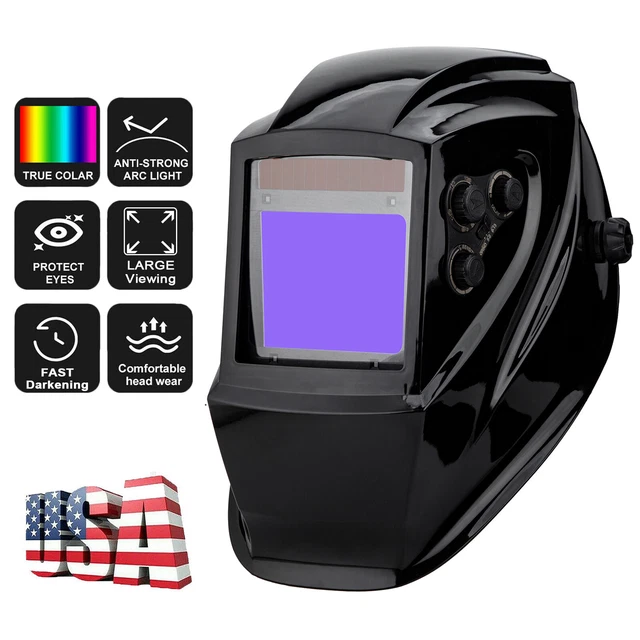 Auto-Darkening Welding Helmet Comfortable Wide View True Color Solar Welder Mask