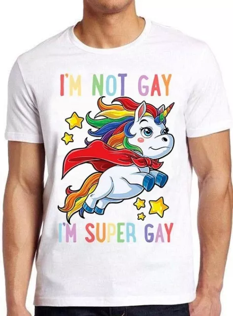 Unicorn Super Gay Pride LGBT LGBTQ Ally Rainbow Flag Funny Gift T Shirt M955