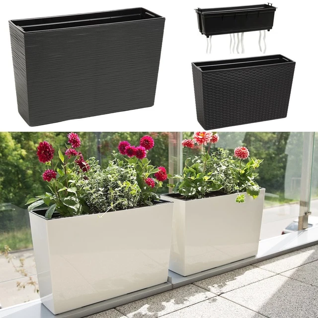 BLUMENKASTEN BLUMENTOPF BLUMENKÜBEL Pflanzkasten 56cm mit Einsatz