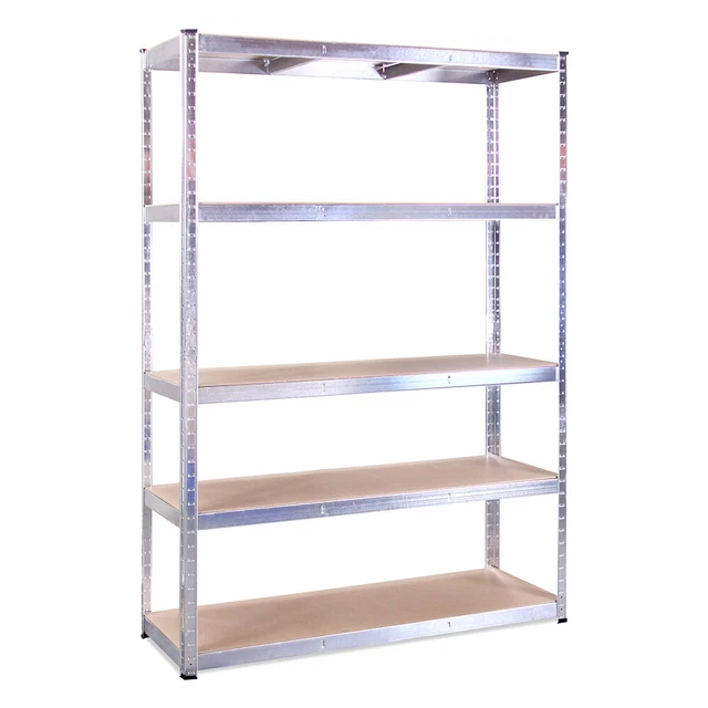Étagère Métal EAZILIFE 1,8 M – 5 Niveaux Argent, Galvanisé, Pour Garage Ou Atelier