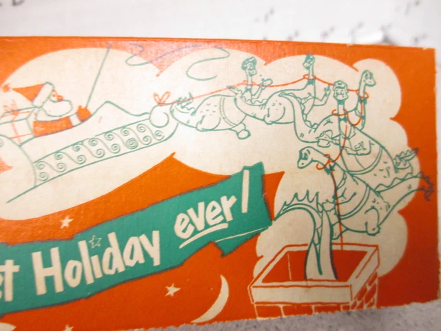 Sinclair gasoline 1950s Santa Claus sleigh dinosaur Christmas toy candy box