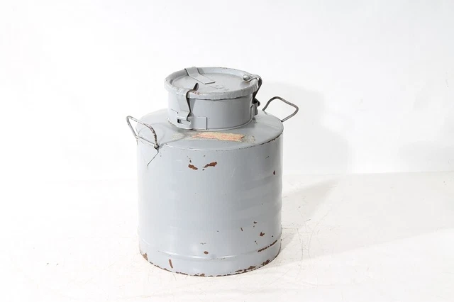 Antiguo Barril con Tapa Metallfass Vintage Gasolinera Decoración Taller Lata