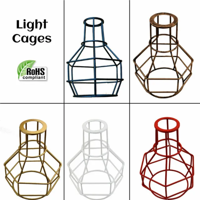 Vintage Pendant Light Shade Industrial Geometric Wire Cage Ceiling Lampshade