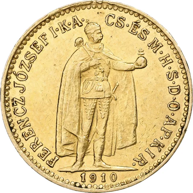 [#869754] Ungheria, Franz Joseph I, 10 Korona, 1910, Kormoczbanya, Oro, SPL-, KM