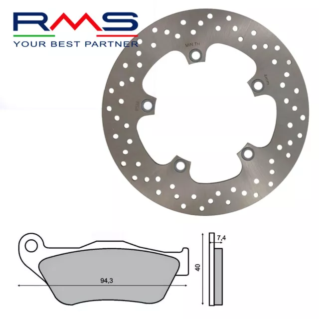 Set Frein Avant Disque Plaquettes RMS Pour Scooter Yamaha X-Max 125 2006 2009